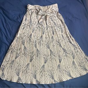 Alice Blue | Pleated Midi Skirt (Abstract Print)